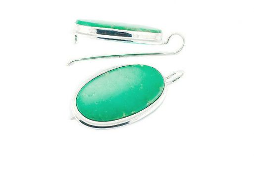 Серьги из серебра 925 пробы с хризопразом.