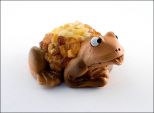 Фигурка лягушка с янтарём средняя *