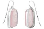 Серьги из серебра с розовым кварцем арка 16х25 мм 15239