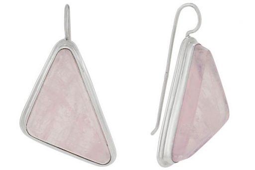 Серьги из серебра с Розовым кварцем.