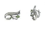 Серьги хризолит маркиза. Вес 6,0 гр.