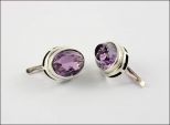 Серьги из серебра с аметистом овал 12х16 мм 17190