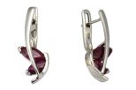 Серьги из серебра с рубином 2 маркизы 5х10 мм и 4х8 мм 17308