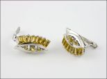 Серьги из серебра с цитрином 8 прямоугольников 2х4 мм 3 круга 3 мм 17486