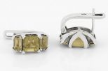 Серьги из серебра с цитрином квадрат 6х6 мм 2 прямоугольника 4х6 мм 17499