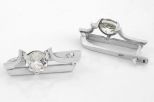 Серьги из серебра с топазом круг 7 мм 17873