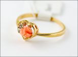 Коралл кольцо сердечко 1 р. 6*
