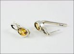 Серьги из серебра с цитрином овал 6х8 мм 19317