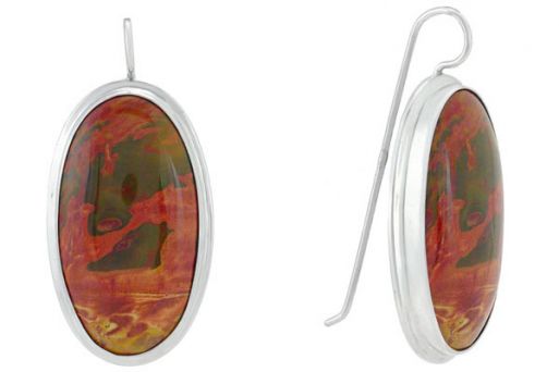 Серебряные серьги с яшмой 19748 купить в магазине Самоцветы мира