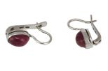 Серьги из серебра с рубином овал 6х10 мм 20414