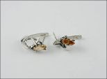 Серьги из серебра с топазом синтетическим маркиза 4х8 мм 20598