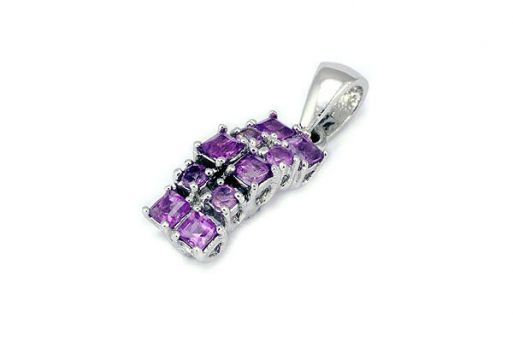 Серебряный кулон с аметистом 22527 купить в магазине Самоцветы мира
