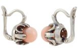 Серьги из серебра с кораллом розовым шар 8 мм 23011