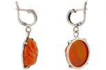 Серьги из серебра с кораллом оранжевым роза 19 мм 23030