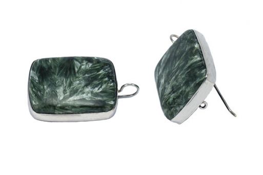 Серьги из серебра 925 пробы с клинохлором.