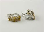 Серьги из серебра с цитрином 6 квадратов 4х4 мм 4 круга 4 мм 23523
