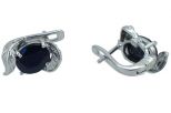 Серьги из серебра с сапфиром овал 8х10 мм 23739