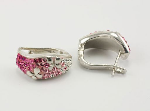 Серебряные серьги с Кристаллами Swarovski 24384 купить в магазине Самоцветы мира