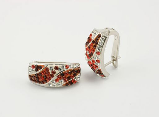 Серебряные серьги с Кристаллами Swarovski 24442 купить в магазине Самоцветы мира