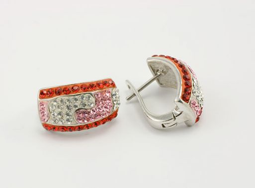 Серебряные серьги с Кристаллами Swarovski 24453 купить в магазине Самоцветы мира