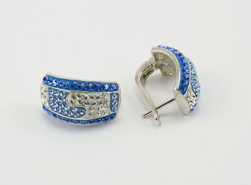 Серебряные серьги с Кристаллами Swarovski 24454 купить в магазине Самоцветы мира