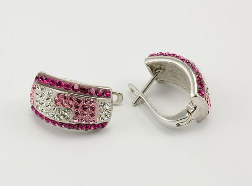 Серебряные серьги с Кристаллами Swarovski 24455 купить в магазине Самоцветы мира