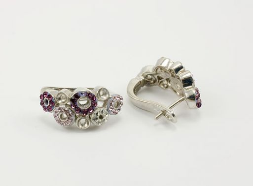 Серебряные серьги с Кристаллами Swarovski 24461 купить в магазине Самоцветы мира