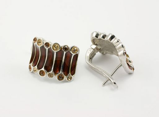 Серебряные серьги с Кристаллами Swarovski 24468 купить в магазине Самоцветы мира