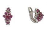 Серьги из серебра с рубином круг 4 мм 8 кругов 3 мм 25262