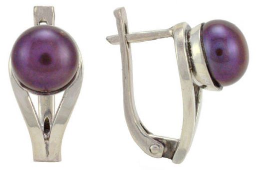 Серьги из серебра 925 пробы с жемчугом.