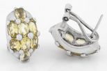 Серьги из серебра с цитрином 8 овалов 4х6 мм 27715