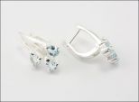 Серьги из серебра с топазом 3 капли 4х6 мм 28334