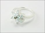Кольцо из серебра с топазом 6 маркиз 4х8 мм круг 3 мм 28347