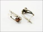 Серьги из серебра с гранатом круг 5 мм 28628