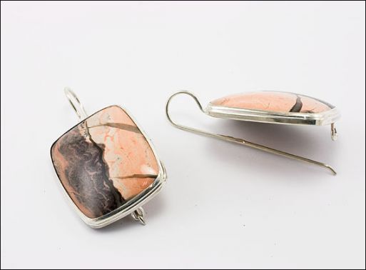 Серьги яшма прямоугольник. Вес 16,2 гр. ― Самоцветы мира