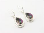 Серьги из серебра с аметистом мистик капля 13х18 мм 29583