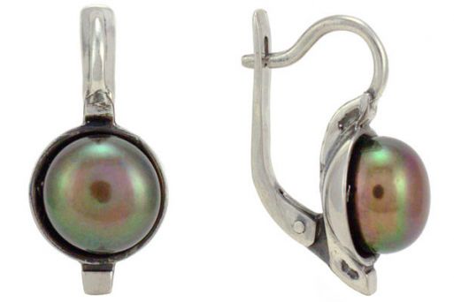 Серьги из серебра 925 пробы с жемчугом.