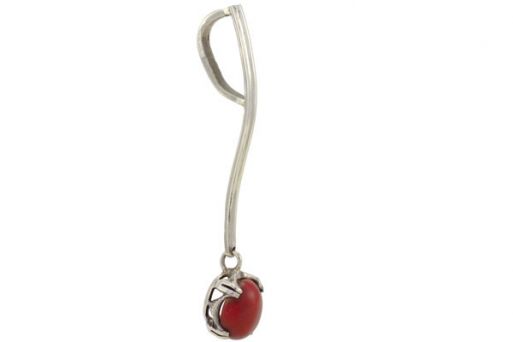 Серебряный кулон с кораллом 29644 купить в магазине Самоцветы мира