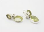 Серьги из серебра с цитрином 2 овала 11х15 мм и 10х12 мм 29846
