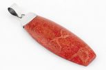 Кулон из серебра с кораллом красным прямоугольник 20х50 мм 30073