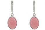 Серьги из серебра с кораллом розовым овал 14х19 мм 30140