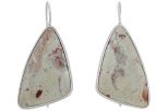 Серьги из серебра с яшмой парус 23х40 мм 30923