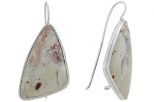 Серьги из серебра с яшмой парус 23х40 мм 30923