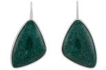 Серьги из серебра с лиственитом парус 20х35 мм 31247