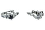 Серьги из серебра с сапфиром и фианитами круг 5 мм 31367