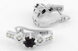 Серьги из серебра с сапфиром и фианитами круг 5 мм 31367