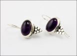 Серьги из серебра с аметистом овал 10х14 мм 33012