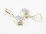 Серьги из серебра с адуляром овал 10х14 мм 33067