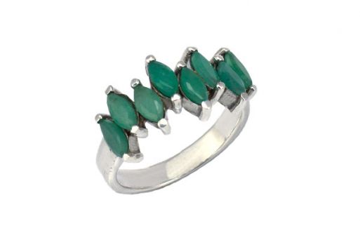 Серебряное кольцо с изумрудом 33075 купить в магазине Самоцветы мира
