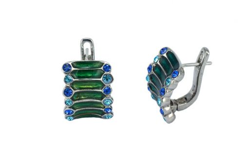 Серьги из серебра 925 пробы с кристалами сваровски.